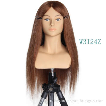 training real hair realistic mannequin head with shoulder